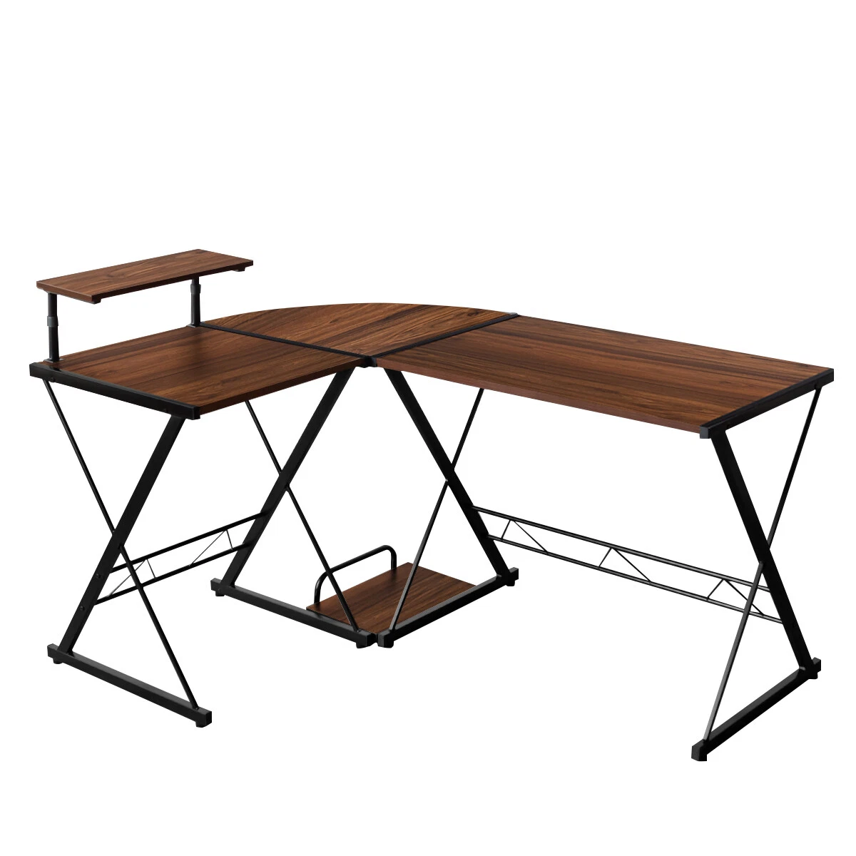 L Shaped Desk Reversible Corner Computer Desk w/ C
